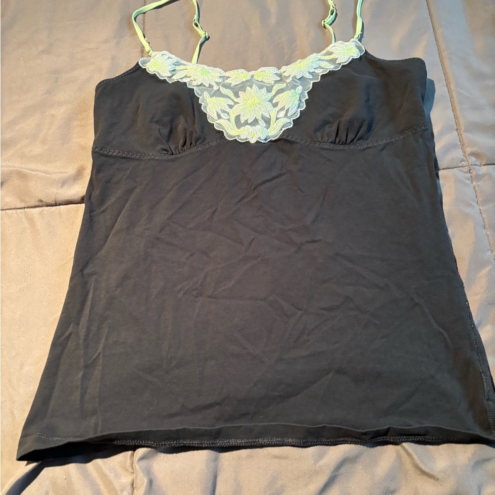American Eagle Outfitters Black Embellished Sleeveless Camisole